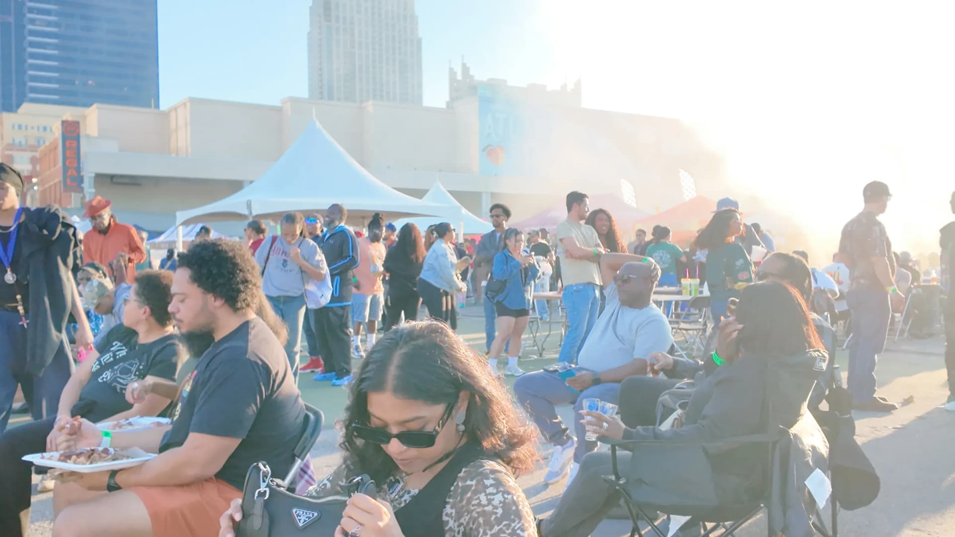 The crowd at an outdoor ATL Boxing Club fight night